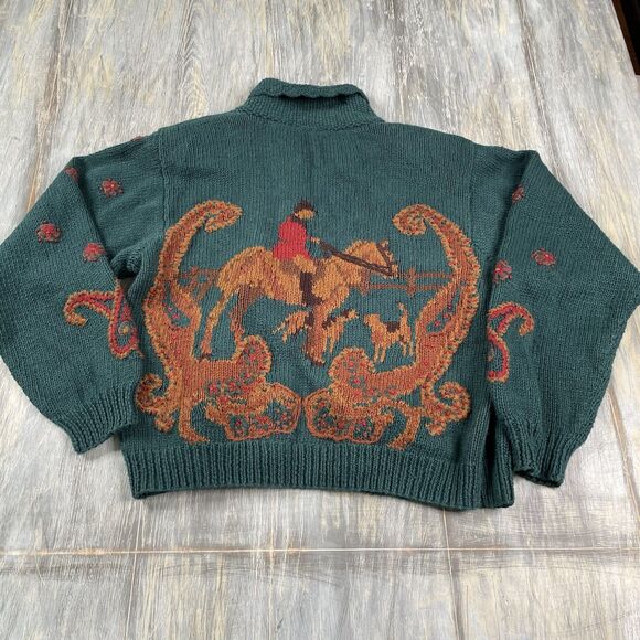 Vintage Cowboy Knit Cardigan Sweater - Picture 3 of 3